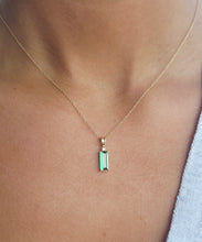 Load image into Gallery viewer, Green Tourmaline &amp; Diamond Pendant &amp; Chain - 14K Yellow Gold