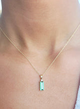 Load image into Gallery viewer, Green Tourmaline &amp; Diamond Pendant &amp; Chain - 14K Yellow Gold