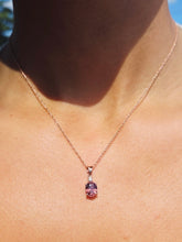 Load image into Gallery viewer, Pink Cognac Zircon &amp; Diamond Necklace  - 14K Rose Gold