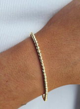 Load image into Gallery viewer, Skinny Disco Diamond Cut Ball Bracelet- 14K Yellow Gold