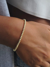 Load image into Gallery viewer, Skinny Disco Diamond Cut Ball Bracelet- 14K Yellow Gold