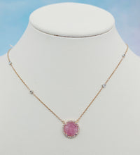 Load image into Gallery viewer, Pink Sapphire Necklace - 14K Rose Gold