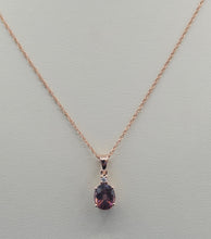 Load image into Gallery viewer, Pink Cognac Zircon &amp; Diamond Necklace  - 14K Rose Gold
