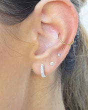 Load image into Gallery viewer, Diamond Micro Pave Hoop Earrings-14K White Gold