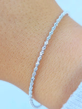 Load image into Gallery viewer, Skinny Disco Diamond Cut Flexible Ball Bracelet- 14K White Gold