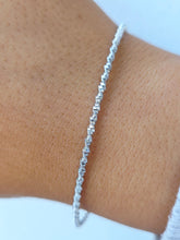 Load image into Gallery viewer, Skinny Disco Diamond Cut Flexible Ball Bracelet- 14K White Gold
