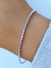 Load image into Gallery viewer, Skinny Disco Diamond Cut Flexible Ball Bracelet- 14K White Gold