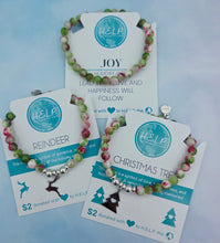 Load image into Gallery viewer, Reindeer Charm Bracelet -Holiday Jade- TJazelle H.E.L.P