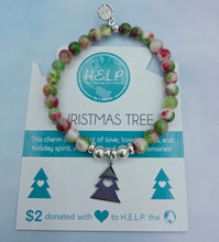 Load image into Gallery viewer, Christmas Tree Charm Bracelet -Holiday Jade- TJazelle H.E.L.P