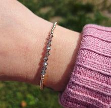 Load image into Gallery viewer, "Smoke" Gray/Black Swarovski Beaded Bracelet- Our Whole Heart