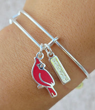 Load image into Gallery viewer, 'Strength' Cardinal Duo Charm Bangle Bracelet - Alex and Ani