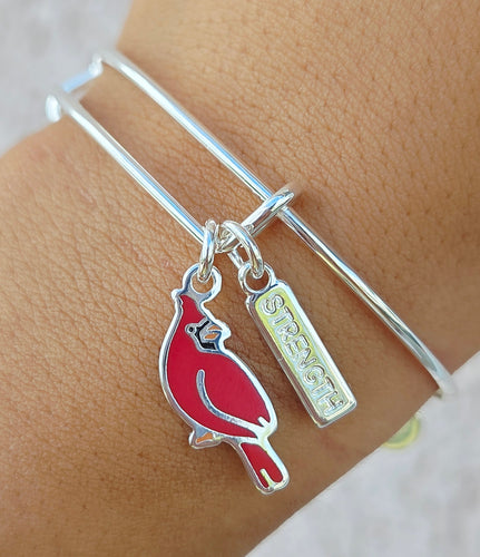'Strength' Cardinal Duo Charm Bangle Bracelet - Alex and Ani