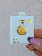Load image into Gallery viewer, Round St. Anthony Pendant Charm - 14K Yellow Gold
