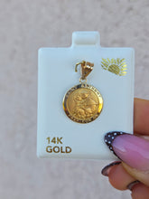 Load image into Gallery viewer, Round St. Anthony Pendant Charm - 14K Yellow Gold