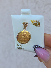 Load image into Gallery viewer, Round St. Anthony Pendant Charm - 14K Yellow Gold