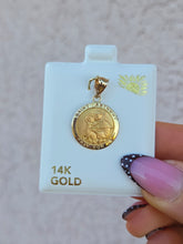 Load image into Gallery viewer, Round St. Anthony Pendant Charm - 14K Yellow Gold
