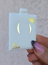 Load image into Gallery viewer, Half Moon Stud Earrings - 14K Yellow Gold