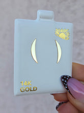 Load image into Gallery viewer, Half Moon Stud Earrings - 14K Yellow Gold