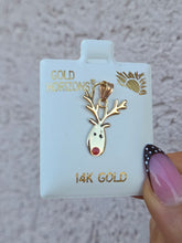 Load image into Gallery viewer, Rudolph Reindeer Pendant Charm - 14K Yellow Gold