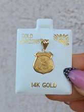 Load image into Gallery viewer, Saint Michael Badge Religious Medal Pendant Charm - 14K Yellow Gold