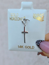 Load image into Gallery viewer, Polished Plain Cross Pendant Charm - 14K White Gold