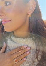 Load image into Gallery viewer, Carnelian w/Diamond Halo Necklace  - 14K Yellow Gold