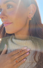 Load image into Gallery viewer, Carnelian w/Diamond Halo Necklace  - 14K Yellow Gold