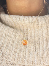 Load image into Gallery viewer, Carnelian w/Diamond Halo Necklace  - 14K Yellow Gold
