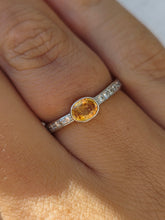 Load image into Gallery viewer, Citrine and Diamond Ring - 14K White Gold