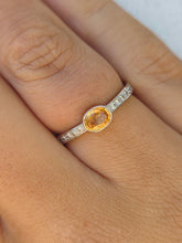 Load image into Gallery viewer, Citrine and Diamond Ring - 14K White Gold