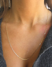 Load image into Gallery viewer, Mini Paperclip Y Chain w/Heart Pendant -14K Yellow Gold