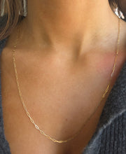 Load image into Gallery viewer, Tiny Paperclip Link Adjustable Chain - 14K Yellow Gold