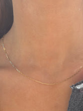 Load image into Gallery viewer, Mini Paperclip Y Chain w/Heart Pendant -14K Yellow Gold