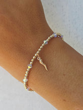 Load image into Gallery viewer, "Mini Italian Horn or Cornicello" with AB Accents Beaded Bracelet - Our Whole Heart
