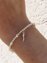 Load image into Gallery viewer, "Mini Italian Horn or Cornicello" with AB Accents Beaded Bracelet - Our Whole Heart