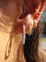 Load image into Gallery viewer, Oval Diamond Hoop Earrings (.68 Carats) - 14K White Gold