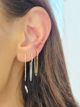 Load image into Gallery viewer, Diamond &amp; Chain Huggie Earring - 14K