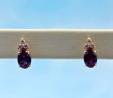 Load image into Gallery viewer, Alexandrite and Diamond Stud Earrings - 14K Rose Gold - Marie's Custom Design