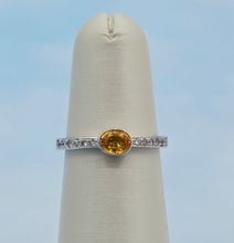Load image into Gallery viewer, Citrine and Diamond Ring - 14K White Gold