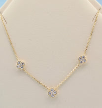 Load image into Gallery viewer, Diamond Three Clovers Necklace - 14K Yellow Gold