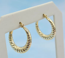 Load image into Gallery viewer, Croissant Style Gold Hoop Earrings - 14K Yellow Gold
