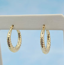 Load image into Gallery viewer, Croissant Style Gold Hoop Earrings - 14K Yellow Gold