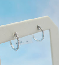Load image into Gallery viewer, Petite Diamond Huggie Hoop Earrings .08 Carats - 14K Gold
