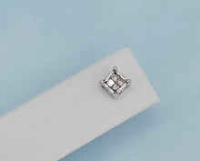 Load image into Gallery viewer, .18 Carat Illusion Diamond Stud Earrings - 14K White Gold