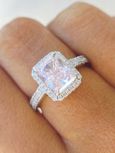 Load image into Gallery viewer, Pink CZ Statement Ring - Sterling Silver with Rhodium