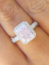 Load image into Gallery viewer, Pink CZ Statement Ring - Sterling Silver with Rhodium