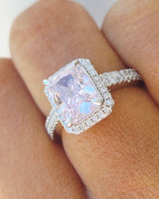 Load image into Gallery viewer, Pink CZ Statement Ring - Sterling Silver with Rhodium