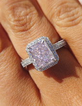 Load image into Gallery viewer, Pink CZ Statement Ring - Sterling Silver with Rhodium