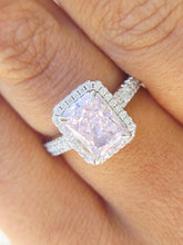 Load image into Gallery viewer, Pink CZ Statement Ring - Sterling Silver with Rhodium