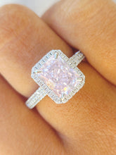 Load image into Gallery viewer, Pink CZ Statement Ring - Sterling Silver with Rhodium